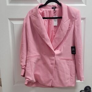 Express Women's Pink Blazer Nwt Size L